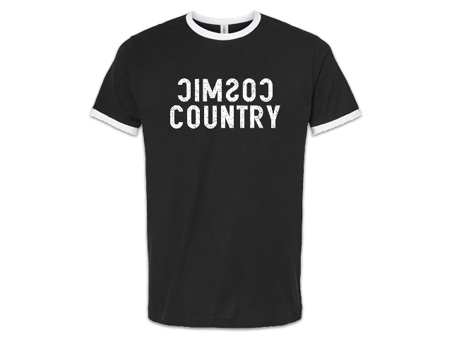 Cosmic Country 2026 Reflected Ringer Tee — Black