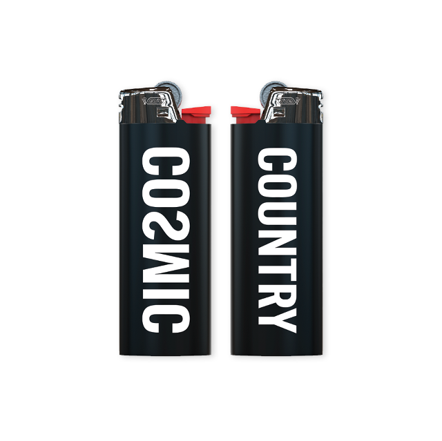Cosmic Country Reflected Custom Bic Lighter — Black